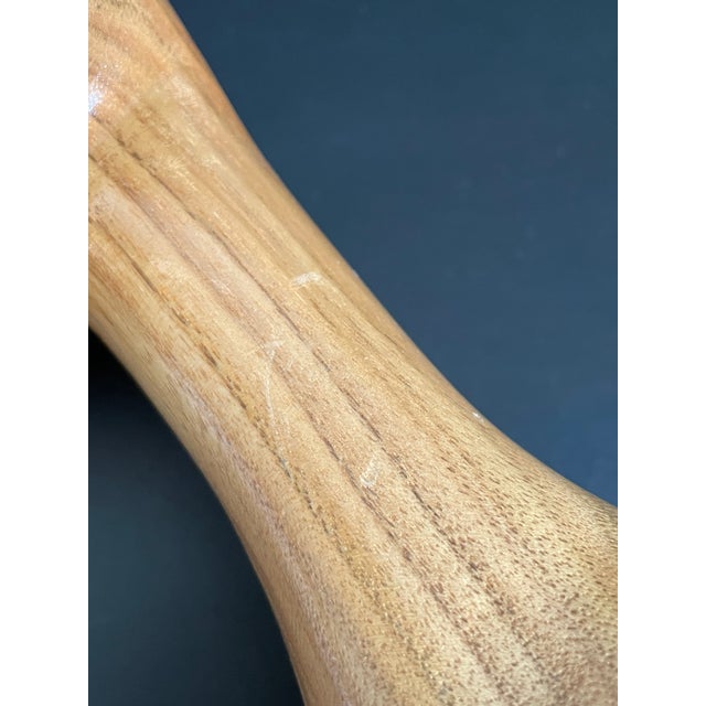 A Pair of Hand Carved Wooden Cats in Mid Century Modern Style For Sale - Image 10 of 13