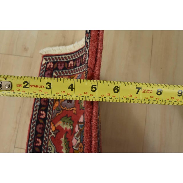 Farmhouse Fine Bidjar Rug 1’5” X 1’11” Red Wool Vintage Hand-Knotted Carpet For Sale - Image 3 of 4