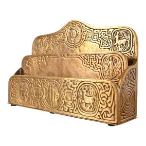 Tiffany Studios New York Zodiac Pattern Bronze Doré Letter Rack