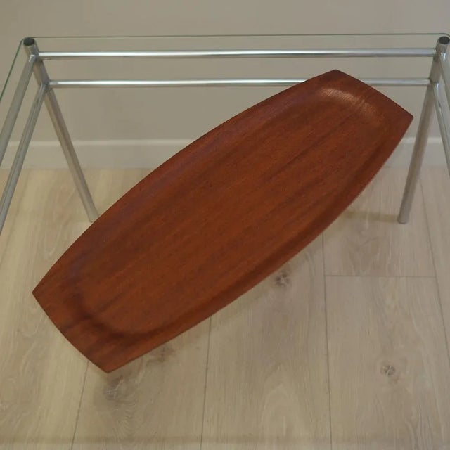 Orange Vintage Danish Teak Tray, 1960s For Sale - Image 8 of 8