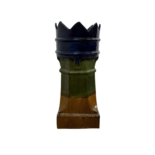 Antique French Glazed Ceramic Chimney Pot, 1890s For Sale - Image 4 of 9