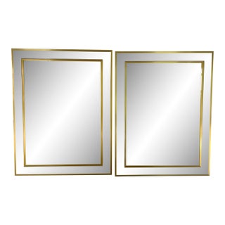 Renato Zevi Chrome and Brass Mirror Circa 1970 Italy For Sale