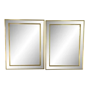 Renato Zevi Chrome and Brass Mirror Circa 1970 Italy