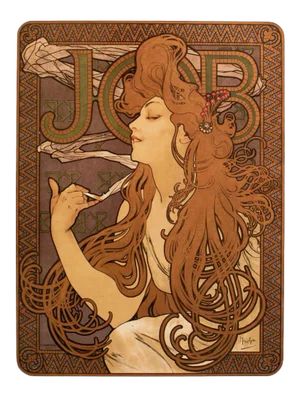 1993 After Alphonse Mucha Large Poster for "Job" Cigarette Papers, First German Edition