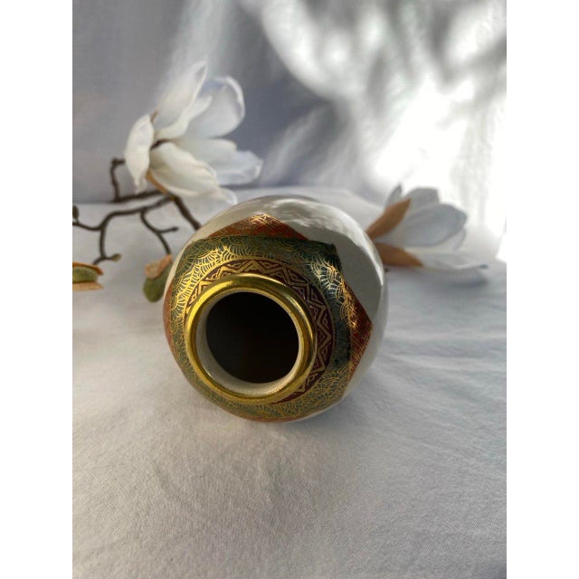 Japanese Satsuma Landscape Vase With Gilt Temple Scene, Late Meiji–Taishō Period For Sale In San Francisco - Image 6 of 9