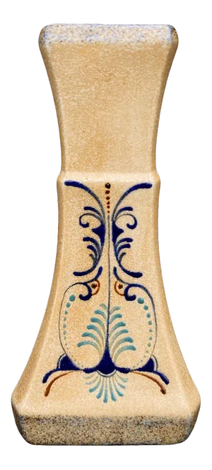 Vintage Thailand Porcelain Salt Glaze Art Pottery Triangle Vase