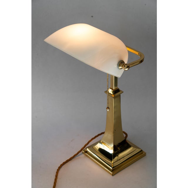 Art Deco Banker Lamp with Glass Shade, 1920s For Sale - Image 16 of 18