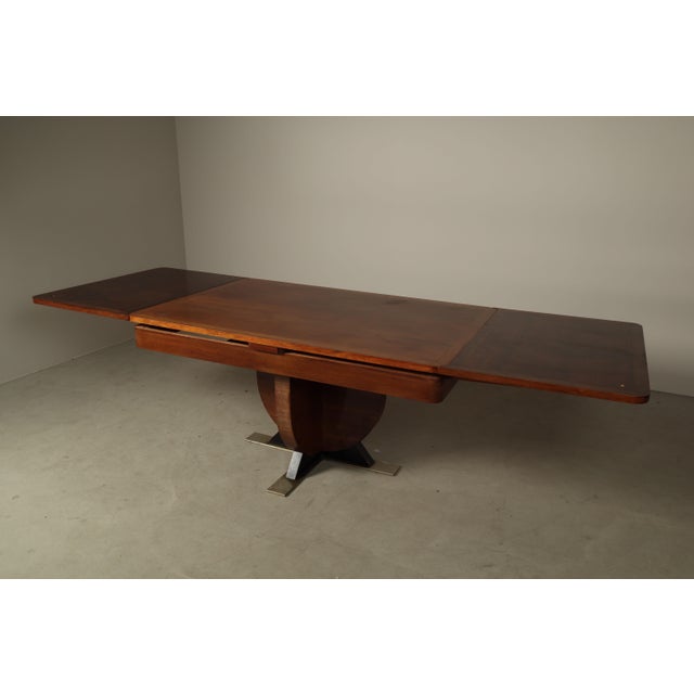 Art Deco Extending Dining Table with Sculptural Pedestal Base, 1930s For Sale - Image 14 of 16
