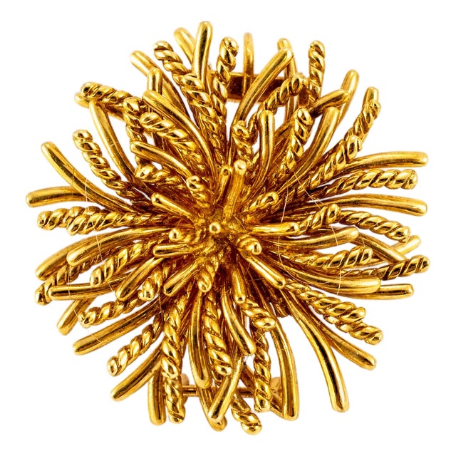 Vintage Tiffany & Co. 18k Yellow Gold Sea Anemone Pin Brooch For Sale