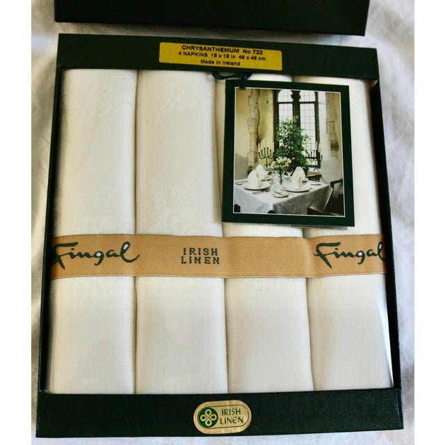 Traditional Vintage Fingal Linen Damask Napkins in Chrysanthemum Pattern -3 Sets of 4, Made in Ireland- 12 Pieces For Sale - Image 3 of 5