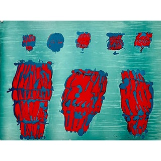 Pietro Consagra, Pietro Consagra Italian Mod Abstract Expressionist Forma, Art Brut Lithograph, 1960's-1970's For Sale