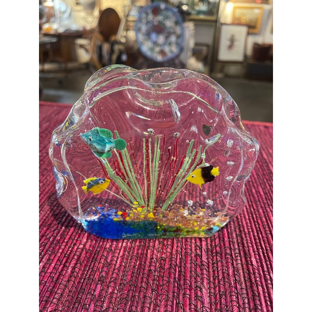 Italian 1990s Murano Fish Aquarium Paperweight, Italian For Sale - Image 3 of 9