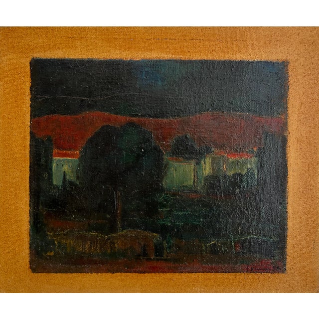 J. Hinnen, Landscape, 1958, Oil on Canvas For Sale - Image 11 of 11