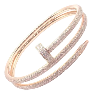 Cartier Juste Un Clou Diamond Rose Gold Nail Bangle Bracelet
