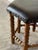 Mid-Century Modern Black Leather Oak Ottoman With Nailhead Trim Spindle Legs Vintage Mid-Century Modern 1970s For Sale - Image 3 of 10