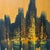 This stunning mid-century abstract oil painting on canvas depicts an abstracted cityscape, making it the perfect addition...