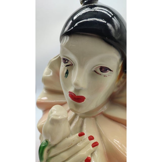 Ceramic Large Postmodern Art Deco Revival Italian Table Lamp by Vicenze Pierrot, 1980s For Sale - Image 7 of 11
