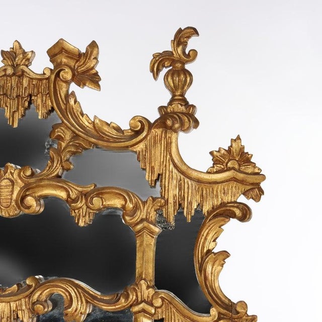 Wood Large Antique French Rococo Style Gilt Wood Mirror C1930 For Sale - Image 7 of 13