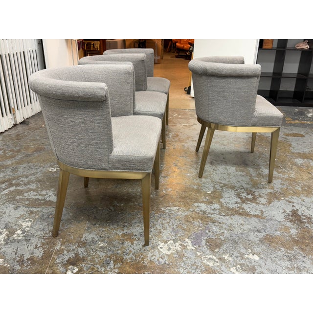 Century Furniture Camille Brass Dining Arm Chairs, Set of Four For Sale In San Francisco - Image 6 of 15