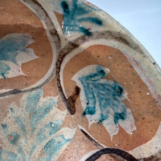 19th Century Spanish Glazed Terracotta Lebrillo Bowl With Leaf Motif - 10.5" For Sale - Image 10 of 17