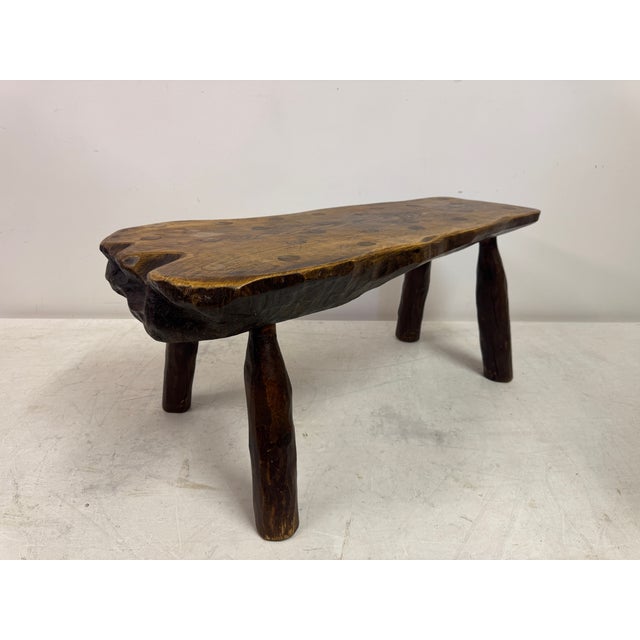 Rustic Wabi Sabi Elm Coffee Table with Dot Details, 1960s For Sale - Image 14 of 17