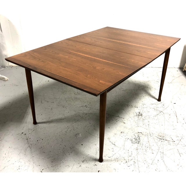 Mid Century Modern Walnut Dining Table With Pop Up Leaf by Stanley Chairish