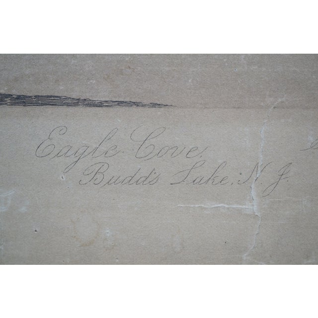 Black Antique Ernest C Rost Budds Lake New Jersey Eagles Cove Etching 28" For Sale - Image 8 of 13