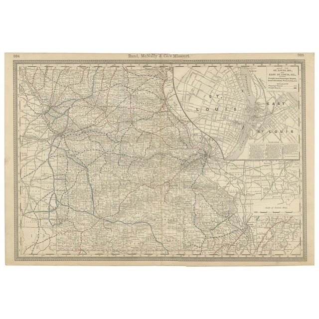Antique Map of Missouri The Show-Me State with St. Louis Inset, 1888 For Sale - Image 10 of 10