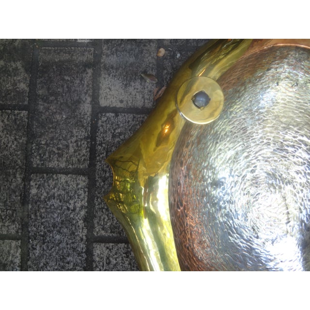 Mexican Modernist Mixed Metal and Abalone Fish Bowl, Circa. 1960 For Sale In Houston - Image 6 of 11