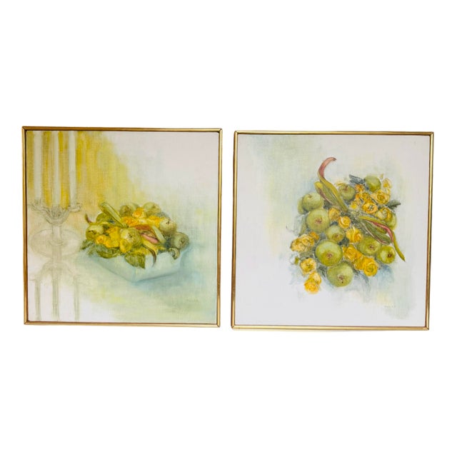 Signed Dorothy Malan Original Floral Still Life Paintings – Matched Pair | Michigan Artist | Vintage Impressionist Artwork...