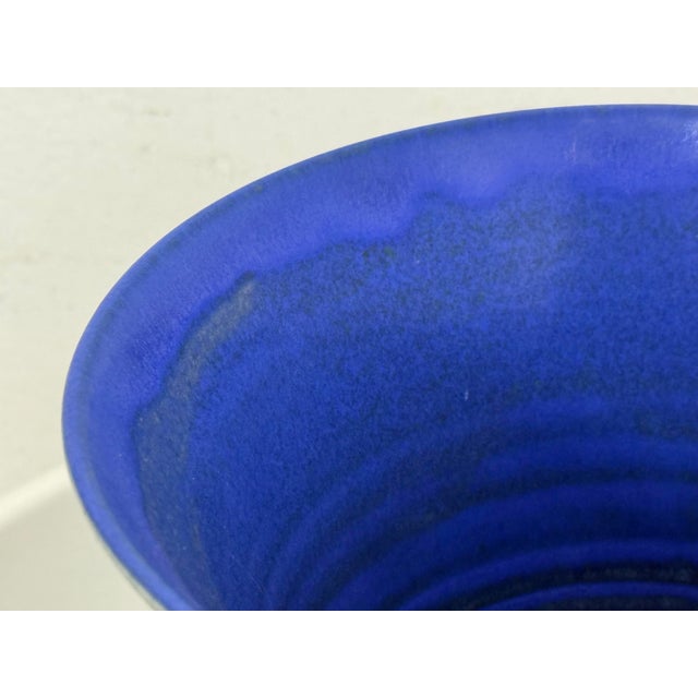 Christine Perrochon Cobalt Blue Fired Vase For Sale - Image 11 of 12