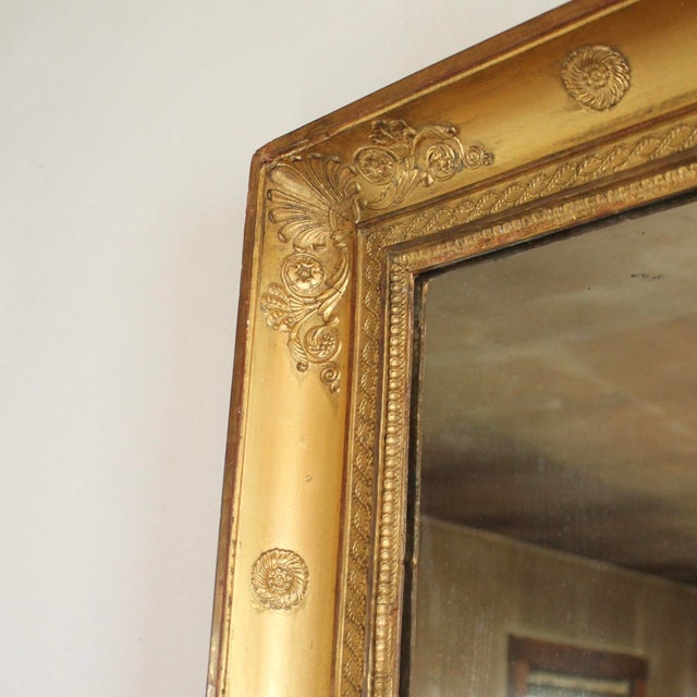 Gold Antique French Charles X Gilt Wood and Gesso Mirror For Sale - Image 8 of 9