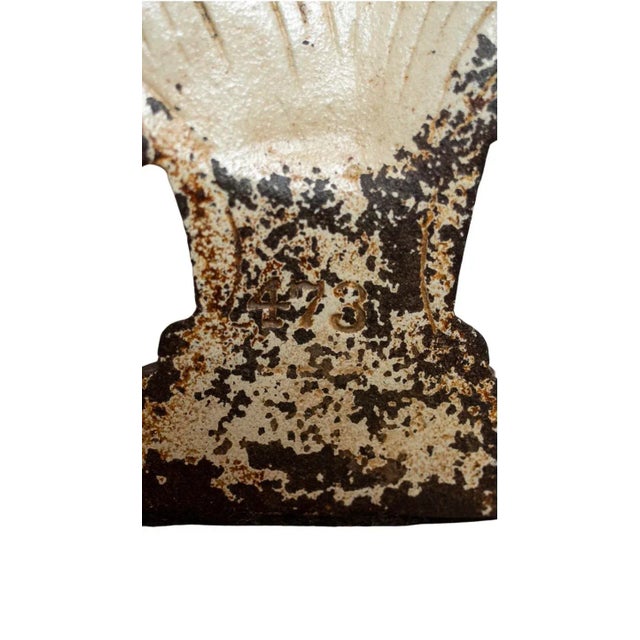 Hubley Manufacturing Company Hubley #473 Phlox and Lillies of the Valley Painted Cast Iron Doorstop or Bookend For Sale - Image 4 of 9