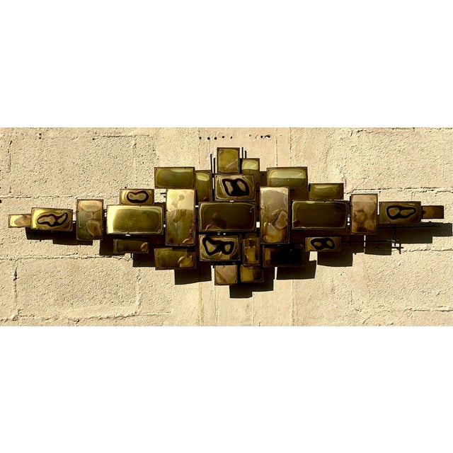 Mid-Century Modern Vintage Boho Torch Cut Wall Sculpture For Sale - Image 3 of 6