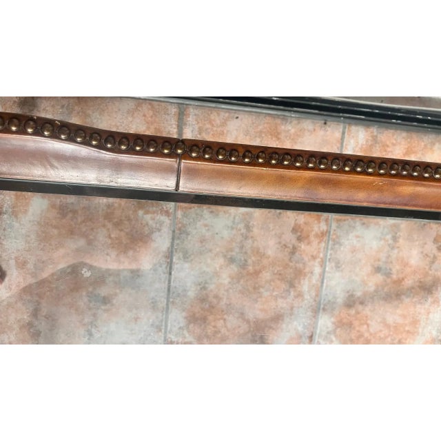 Maitland-Smith Attributed Leather and Steel Coffee Table For Sale - Image 9 of 13