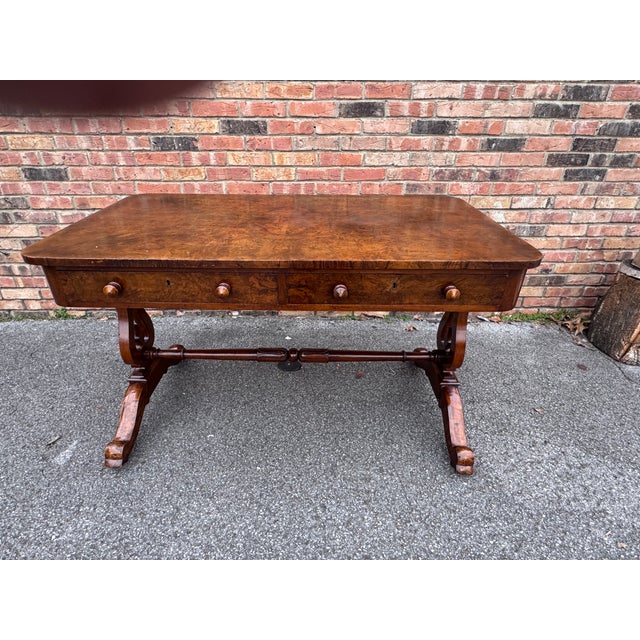 Wood 19th Century English Regency Library Table For Sale - Image 7 of 18