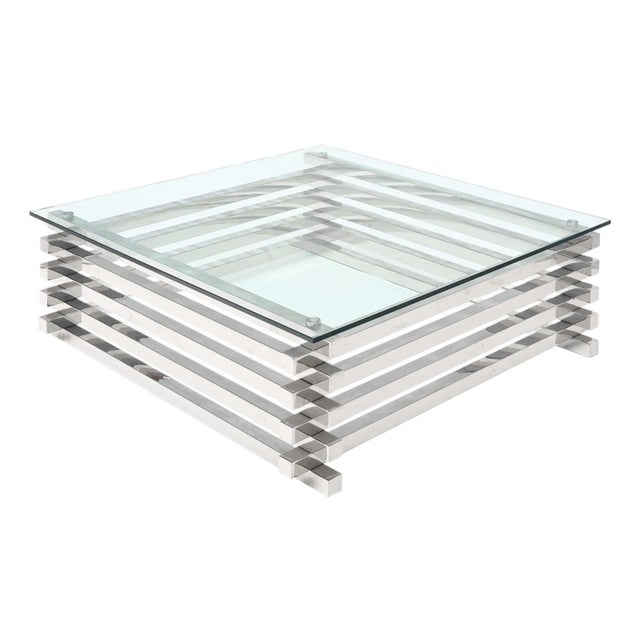 Chrome Period Mid-Century Coffee Table For Sale