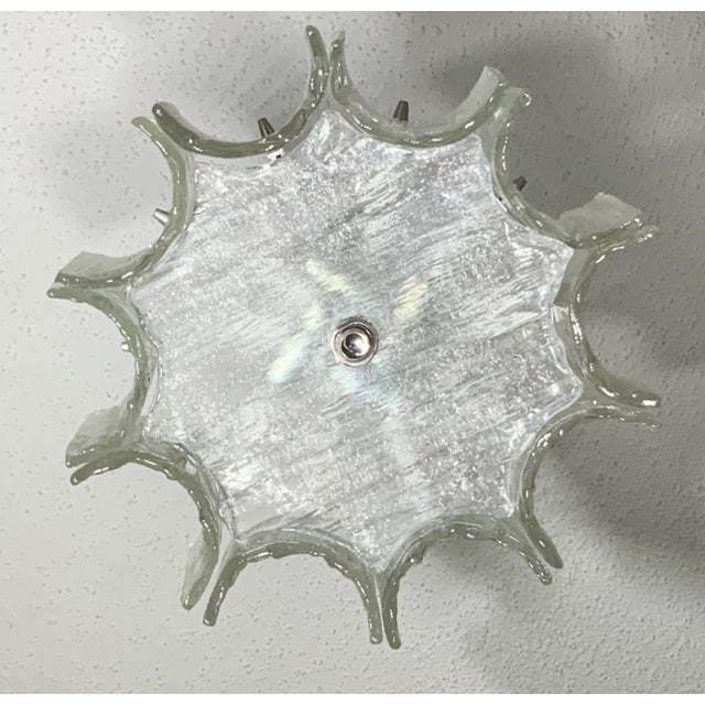 Transparent Vintage 1960s Texture Glass Chandelier For Sale - Image 8 of 13