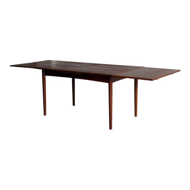 Vintage Danish Teak Extension Dining Table Mid Century Modern Expandable Scandinavian For Sale