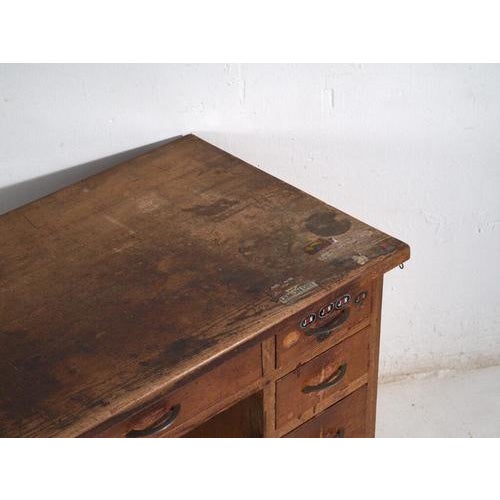 Antique Japanese writing desk with drawers crafted from Japanese ash, Japanese horse chestnut and Japanese cedar, dating...