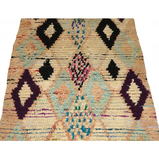 Midcentury Boujad Abstract Wool Runner 2.8 X 10.2 For Sale - Image 4 of 10