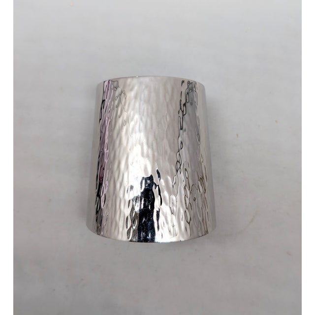 Mid-Century Modern Vintage 1976 Signed Napier Rhodium Plated Wide Wavy Cuff Bracelet For Sale - Image 3 of 13