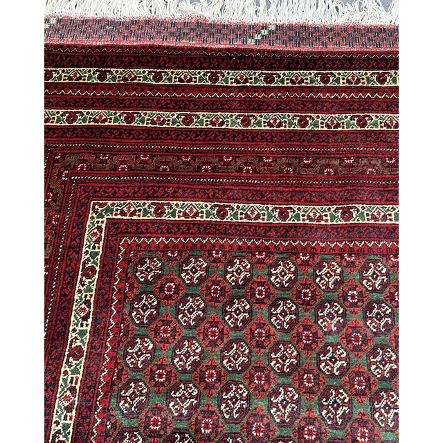 Afghan Turkmen Khamyab Hand-Knotted Wool Rug, Allover Pattern, 10'1" X 6'6" For Sale - Image 11 of 13