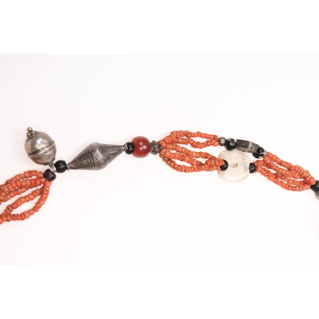 Antique Coral & Metal Beaded Necklace For Sale - Image 13 of 14