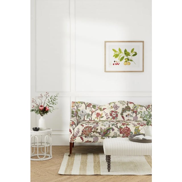 Traditional Sanderson Fusang Tree Fabric in Cinnabar Red - a Sample For Sale - Image 3 of 3