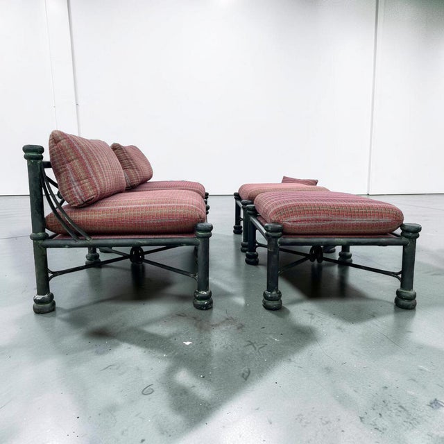 1970s Diego Giacometti Style Neoclassical Lounge Chair With Footstool - a Pair For Sale - Image 5 of 10
