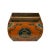 Chinese Chinese Wood Square Orange Lacquer Graphic Handle Bucket For Sale - Image 3 of 5