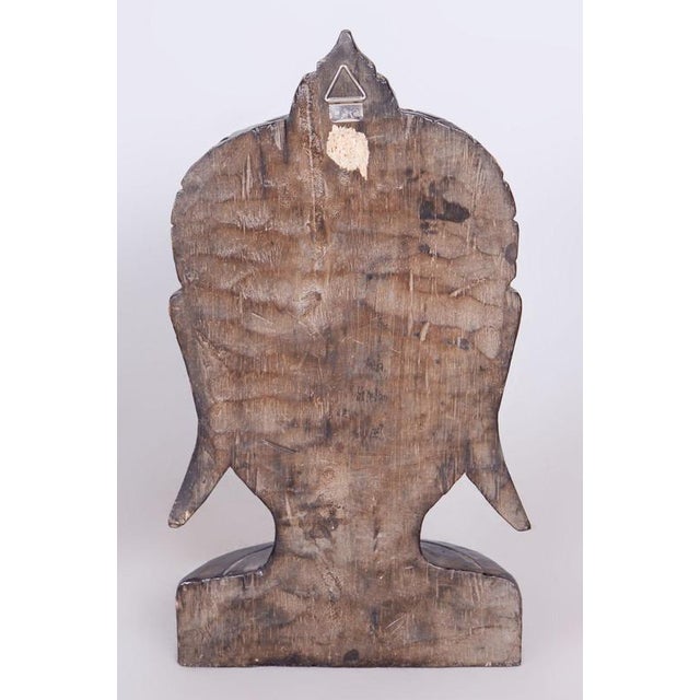 Vintage Asian Sculpture in Lacquered Wood, 1920s For Sale - Image 4 of 10