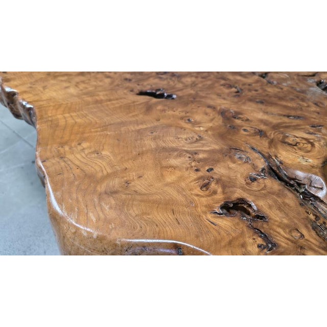 Freeform Coffee Table in Elm, 1970s For Sale - Image 6 of 15