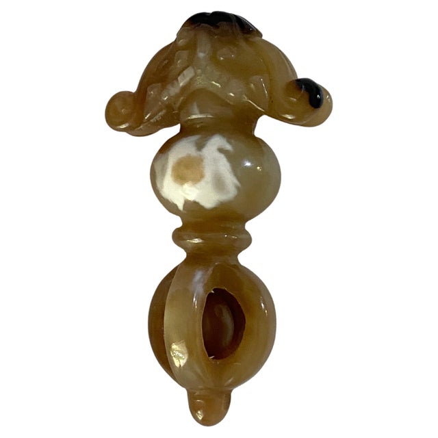 Small Early 20th Century Gray Agate Bell Sculpture, China For Sale - Image 11 of 11